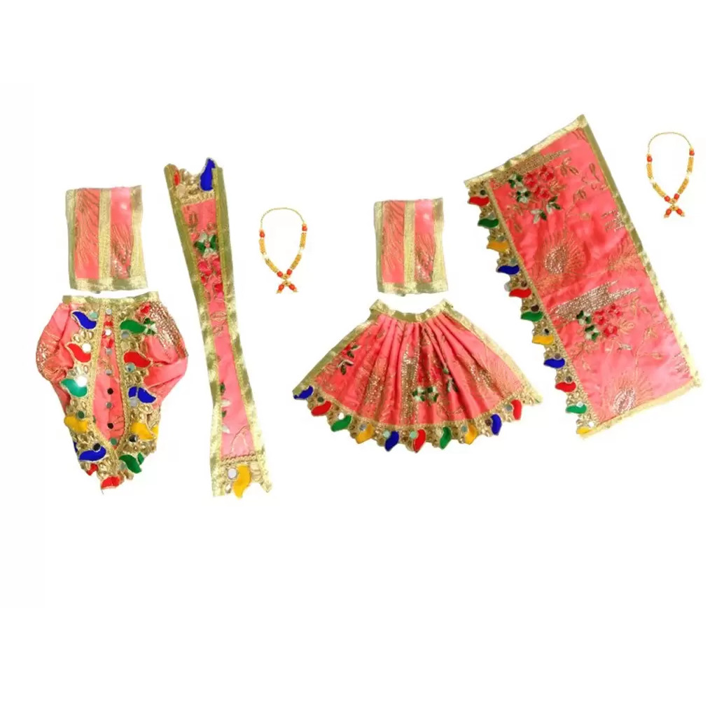 DAU JI DAMODAR LATEST DESIGNED ISKCON STYLED DRESS FOR YUGAL JODI BHAGWAN  JI RADHA KRISHNA (Maroon)(set of 01 dress of Krishna ji and 01 dress of  Radha ji) (For 12 inch Murti) (