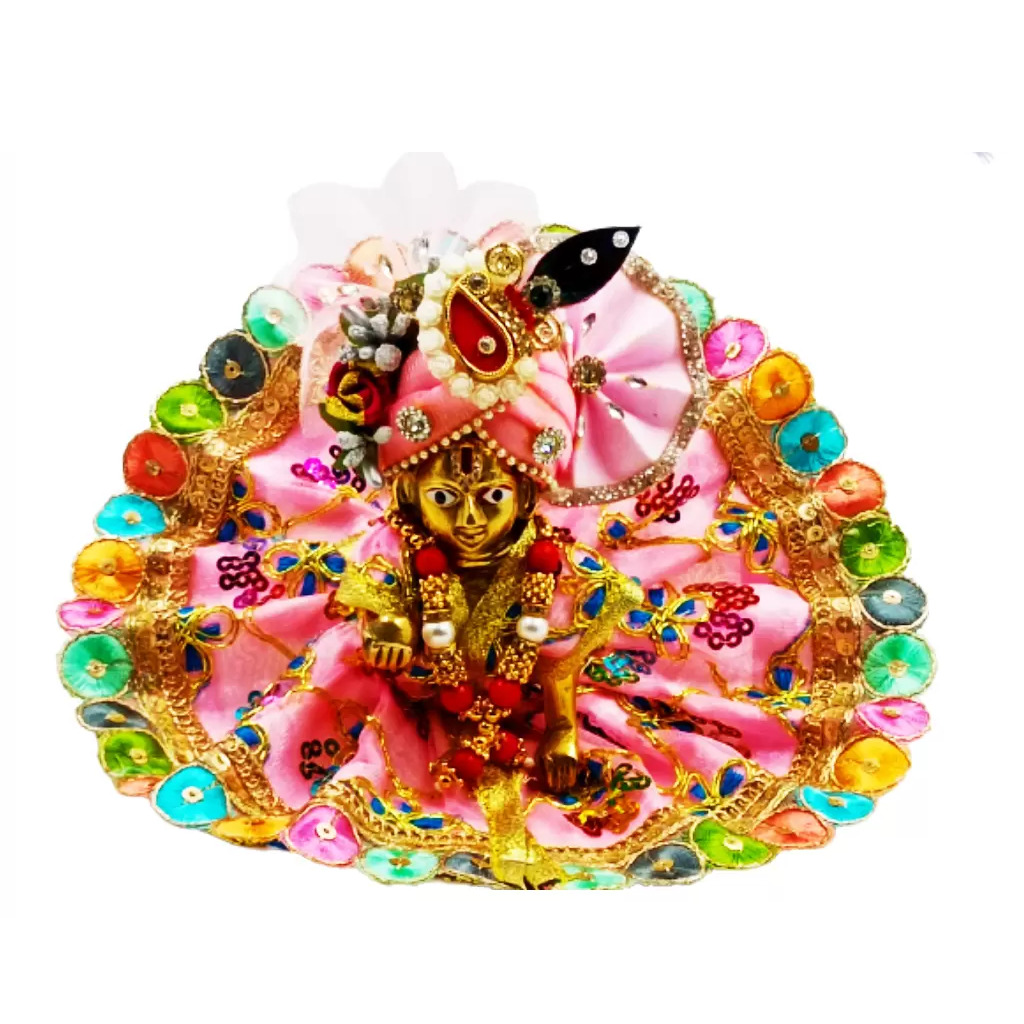Laddu Gopal Dress (0 Size, 4 Inch Diameter) + Accessories & Ornaments |  AspKom