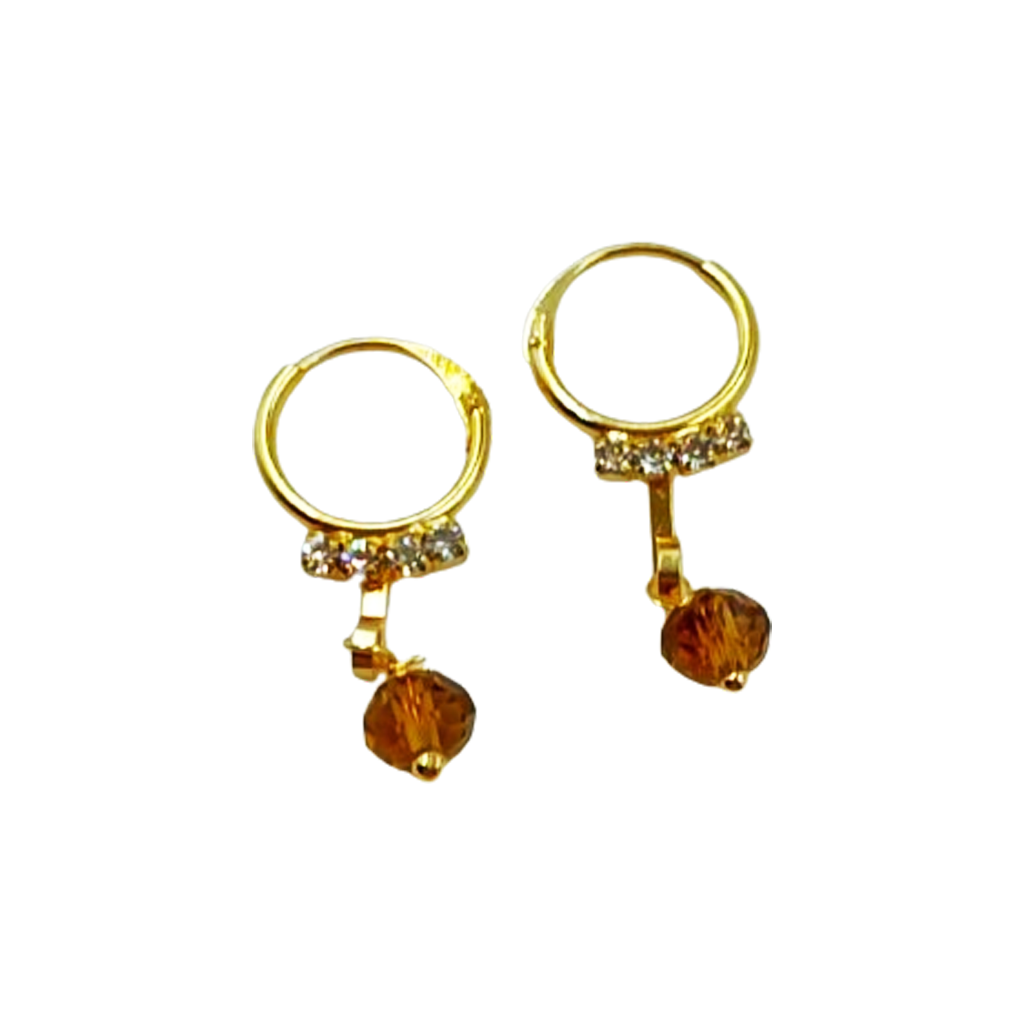 Yellow color oxidised earrings tikka set - Jaipur Mart - 4263103