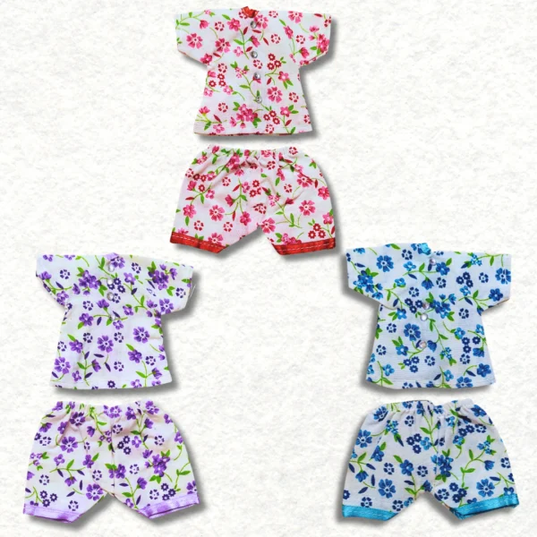 Kanha ji cotton night dress, for Kanha ji size: 4. Available in 3 colours.