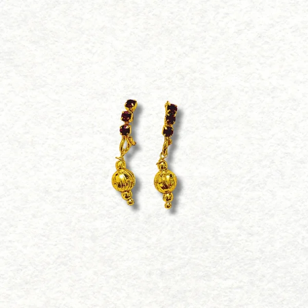 Multicoloured metal earrings with studs and decorative stones. For Gopal Ji size:- 2 to 6 Nos.