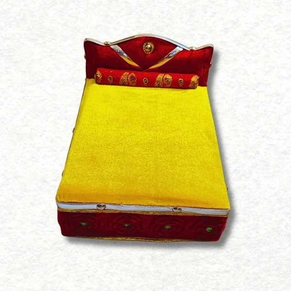 Kanha Ji Bed cum storage box for size: 5 to 8 Nos. size: - L:11 x B:8 x H:8 Inches.