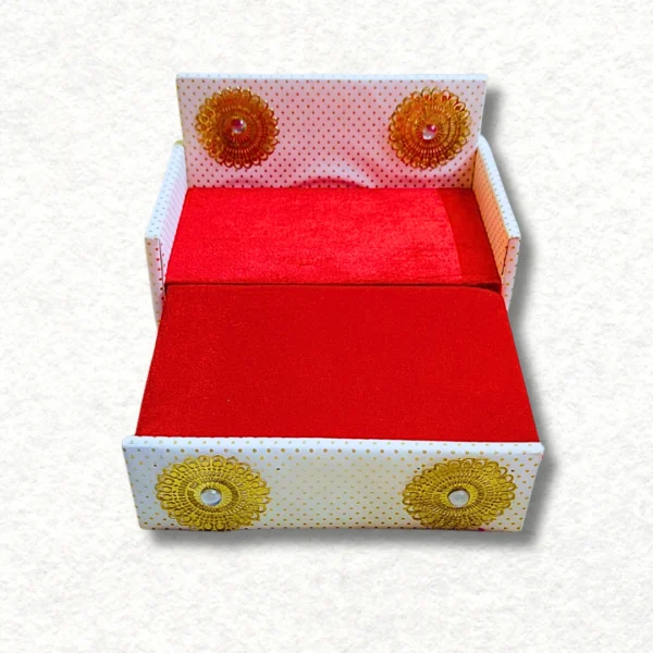 Kanha Ji Sofa cum Bed for size: 5 to 8 Nos. Bed size: - L:10 x B:6 x H:6.5 Inches.