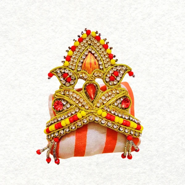 Mukut for Idol height between 8 to 13 inches and Gopal Ji size- 5 to 8.
