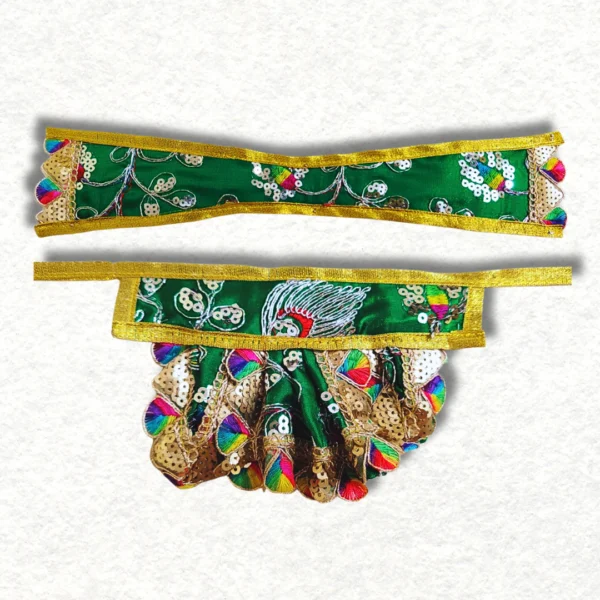 Hanuman ji single dress, made of silk cloth in green colour.