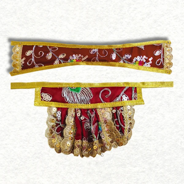 Hanuman ji single dress, made of silk cloth in maroon colour.